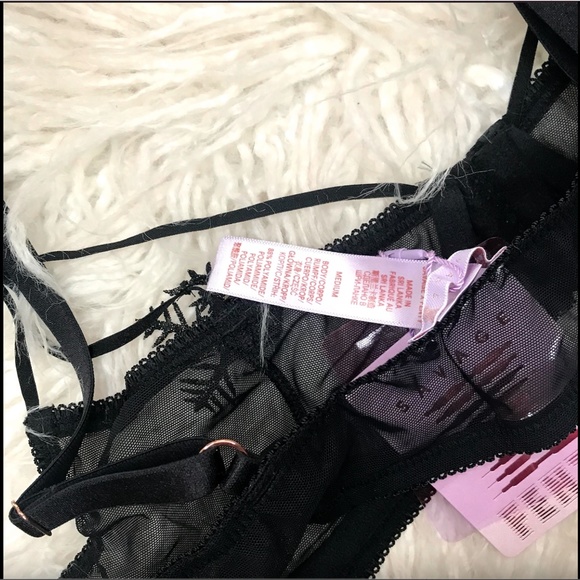 Savage Fenty Ultra Sexy Half Cup Black Mesh with Snowflake Appliqué Bra M - Picture 8 of 10